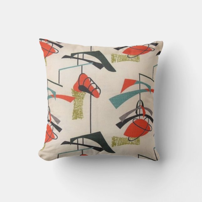 Mitte- des Jahrhundertsmodernes mobiles Kissen Für Draußen (Vorderseite)