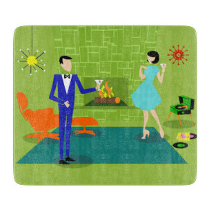 Mitte- des Jahrhundertsmodernes Paar-Schneidebrett Schneidebrett