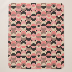 Mitte- des Jahrhundertsmodernes rosa Muster Sherpadecke