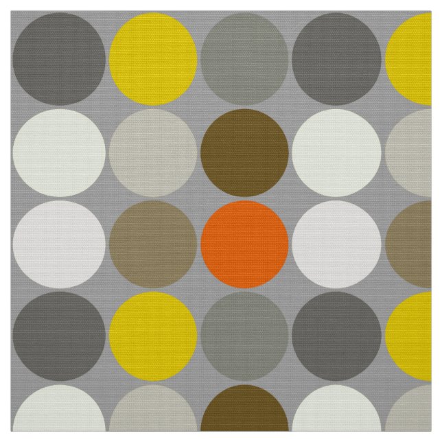 Mitte- des Jahrhundertsriesige Punkte, Grau, Gold Stoff (Muster)