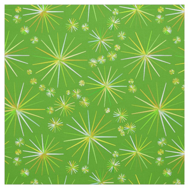 Mitte des Jahrhundertssputnik-Muster, Olivgrün Stoff (Muster)