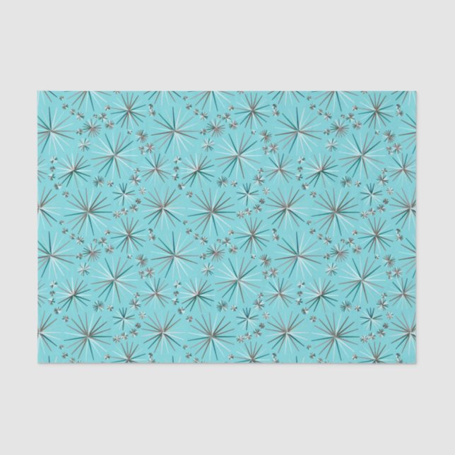 Mitte des Jahrhundertssputnik-Muster, Robins Seidenpapier (Vorderseite)