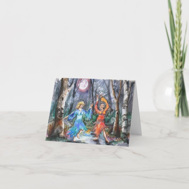 Mitte gealterte Feen Notecard Karte (Vorderseite)