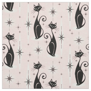 Mitte Jahrhundert bedeutet Retro Atomkatzen auf wa Stoff