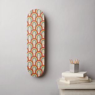 Mitte Jahrhundert Moderner Regenbogen Daisy Retro  Skateboard