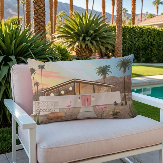 Mitte Jahrhundert Modernes Palm Springs Flamingo H Lendenkissen (Von Creator hochgeladen)