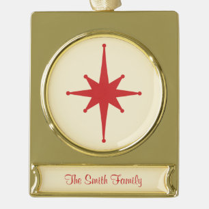 Mitte Jahrhundert Modernes Retro Minimalistischer Banner-Ornament Gold