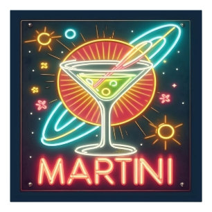 Mitte Jahrhundert Neon Martini Signi Fotodruck