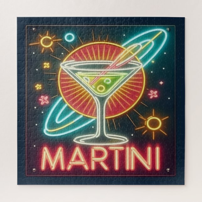 Mitte Jahrhundert Neon Martini Signi Puzzle (Vertikal)