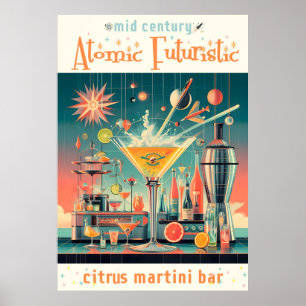 Mitte Jahrhunderts Atomusiontic Citrus Martini Bar Poster