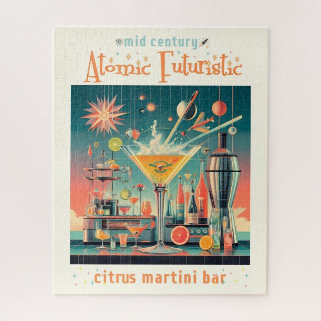Mitte Jahrhunderts Atomusiontic Citrus Martini Bar Puzzle (Vertikal)