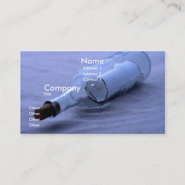 Mitteilung im Sand Visitenkarte (Vorderseite)