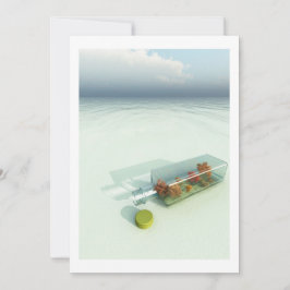 Mitteilung in einer Flascheneinladung Einladung