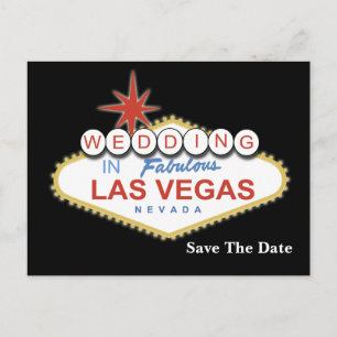 Mitteilung Vegas Save the Date Ankündigungspostkarte