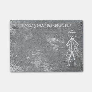 Mitteilung vom Vater-Vater - grauer Post-it Klebezettel