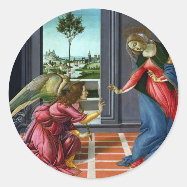 Mitteilung von Sandro Botticelli Runder Aufkleber (Vorderseite)