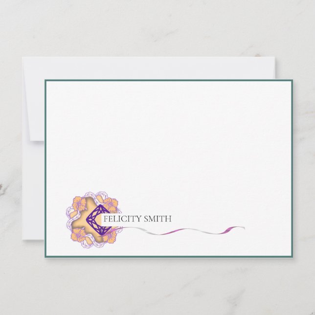 Mitteilungskarten Elegantes Flat Modernes Botanisc (Vorderseite)