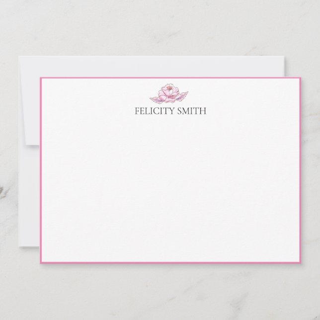 Mitteilungskarten Elegantes Flat Modernes Botanisc (Vorderseite)