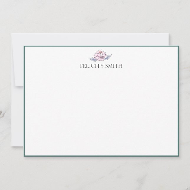 Mitteilungskarten Elegantes Flat Modernes Botanisc (Vorderseite)