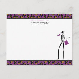 Mitteilungskarten für das Modebild (lila)