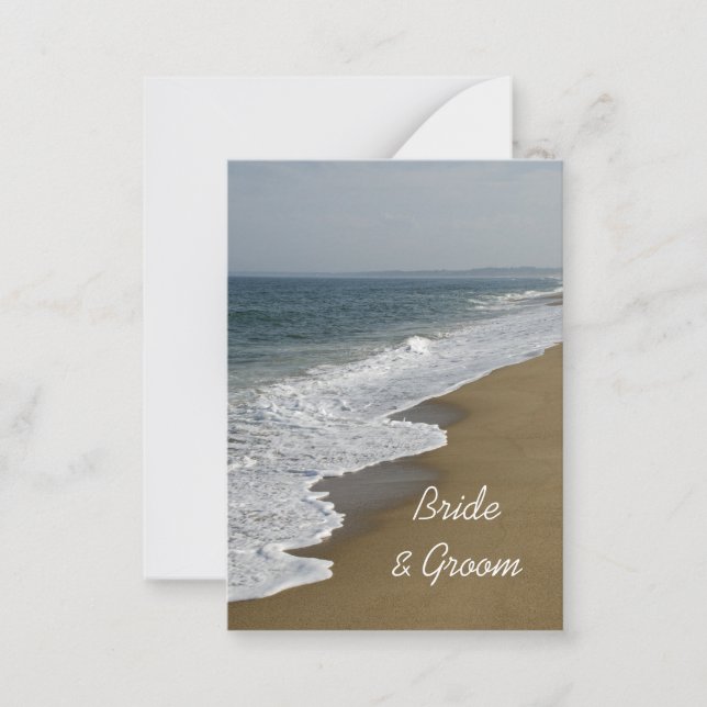 Mitteilungskarten für Hochzeiten am Strand und im  (Vorderseite)