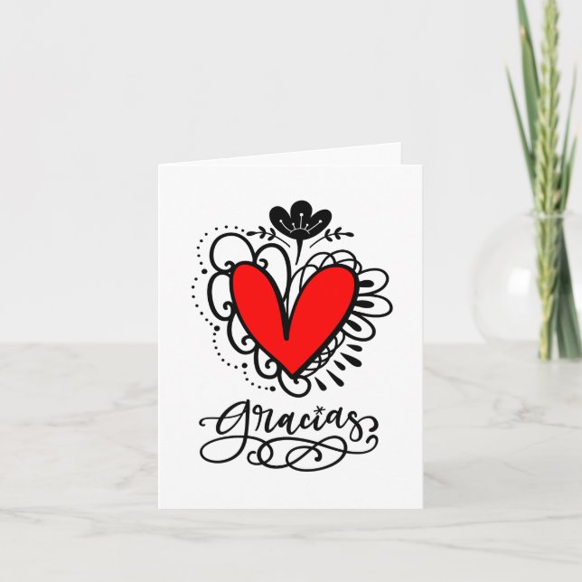 Mitteilungskarten Gracias (de todo Corazón) (Vorderseite)