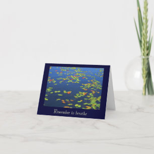 Mitteilungskarten mit blauem Wasser und Lily