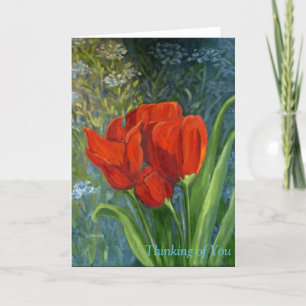 Mitteilungskarten mit Blumen und Roten Tulips - Or