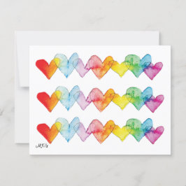 Mitteilungskarten mit farbenfrohen Handzeichen