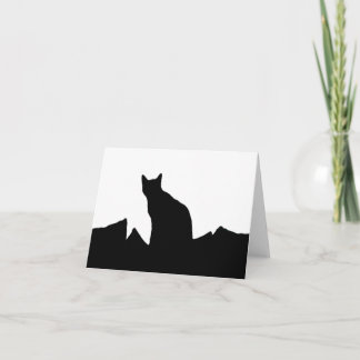 Mitteilungskarten Silhouette der schwarzen Katze