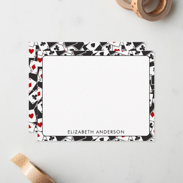 Mitteilungskarten zum Spielen von Kartenmustern (Vorderseite/Rückseite Beispiel)