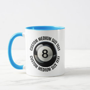 Mittel Text HELLBLAU Combo 11oz Custom 8 Ball Tasse
