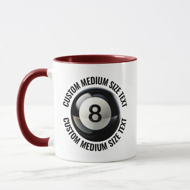 Mittel Text MAROON Combo 11oz Custom 8 Ball Tasse (Links)