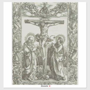 Mittelaeltliche Kreuzigung Jesu Christi Aufkleber