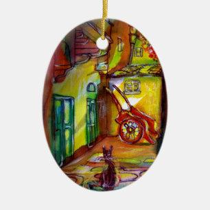 MITTELALLEIN MIT NACHT IN FLORENZ MIT SCHWARZER KA KERAMIKORNAMENT