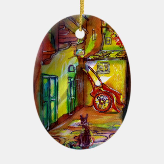 MITTELALLEIN MIT NACHT IN FLORENZ MIT SCHWARZER KA KERAMIKORNAMENT (Vorne)