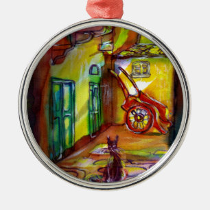 MITTELALLEIN MIT NACHT IN FLORENZ MIT SCHWARZER KA ORNAMENT AUS METALL