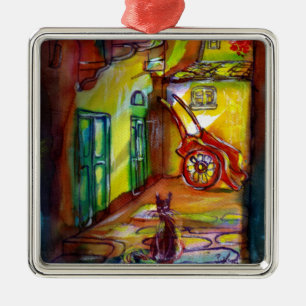 MITTELALLEIN MIT NACHT IN FLORENZ MIT SCHWARZER KA ORNAMENT AUS METALL