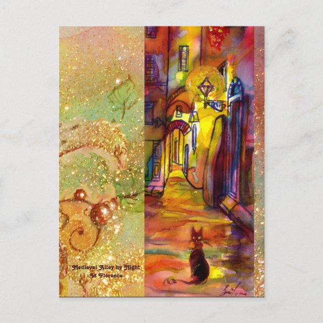 MITTELALLEIN NACH NACHT IN FLORENZ POSTKARTE (Vorderseite)