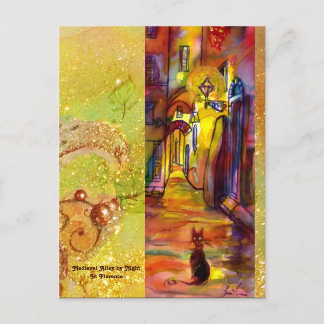 MITTELALLEIN NACH NACHT IN FLORENZ POSTKARTE (Vorderseite)