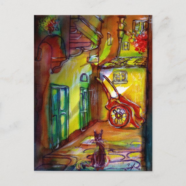 MITTELALLEIN NACH NACHT IN FLORENZ POSTKARTE (Vorderseite)