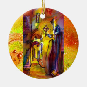 MITTELALLEYS NACH NACHT IN FLORENZ KERAMIK ORNAMENT