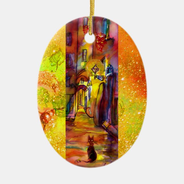 MITTELALLEYS NACH NACHT IN FLORENZ KERAMIKORNAMENT (Vorne)