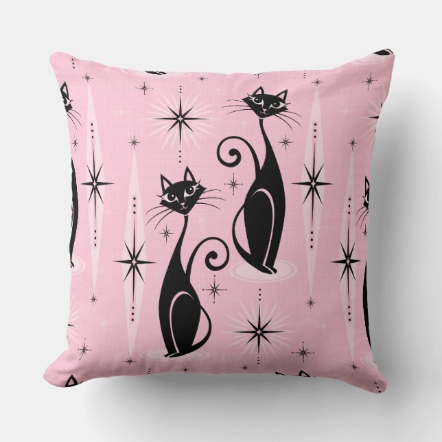 Mittelalter bedeutet Retro-Atomkatzen auf Coolem R Kissen (Vorderseite)