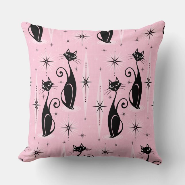 Mittelalter bedeutet Retro-Atomkatzen auf Coolem R Kissen (Vorderseite)