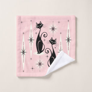 Mittelalter bedeutet Retro-Atomkatzen auf warmen R Badhandtuch Set