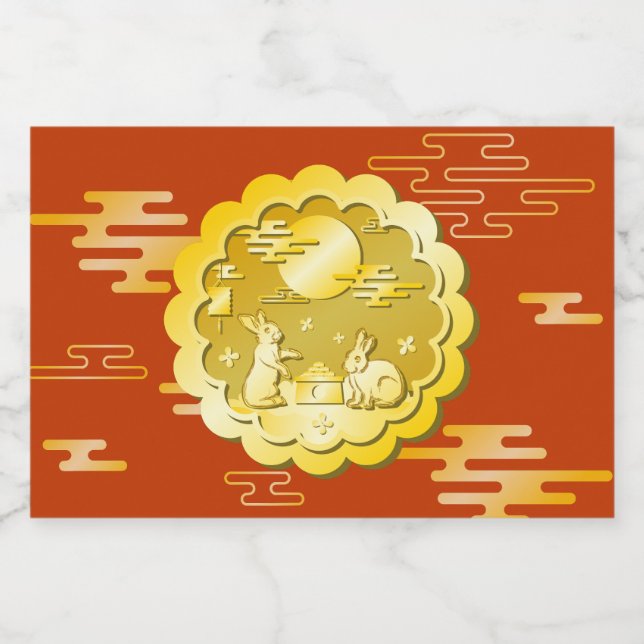 Mittelalter Herbstfestival Goldener Mondbummel Alkoholflaschenetikett (Einzelnes Label)