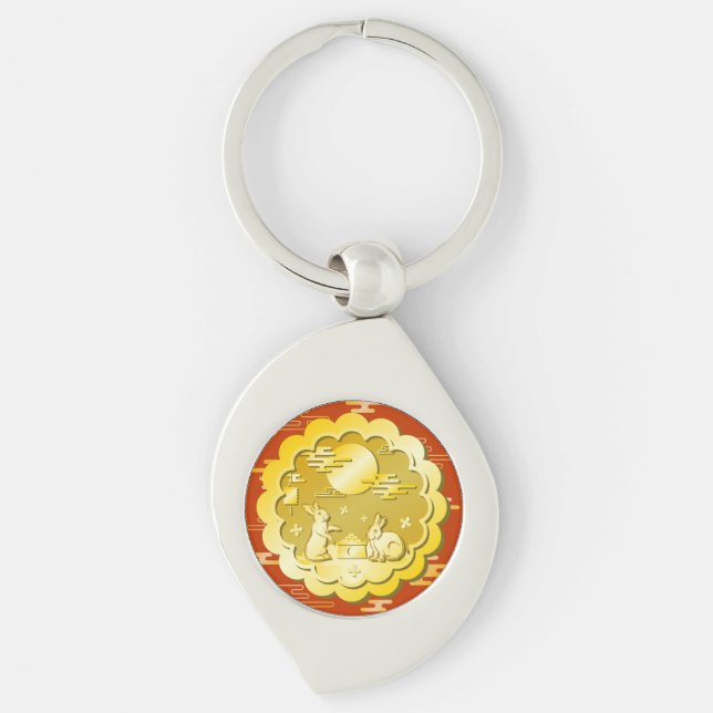 Mittelalter Herbstfestival Goldener Mondbummel Schlüsselanhänger (Vorderseite)