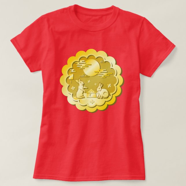 Mittelalter Herbstfestival Goldener Mondbummel T-Shirt (Design vorne)