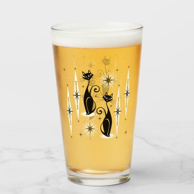 Mittelalter Meow Retro Atomkatzen ©studioxtin Glas (Vorne (Gefüllt))